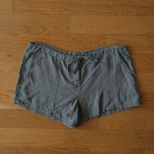 Mossimo Shorts Womens Medium Gray 100% Linen Drawstring Summer Coastal Boho M